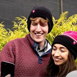 Black and Pink Beanie